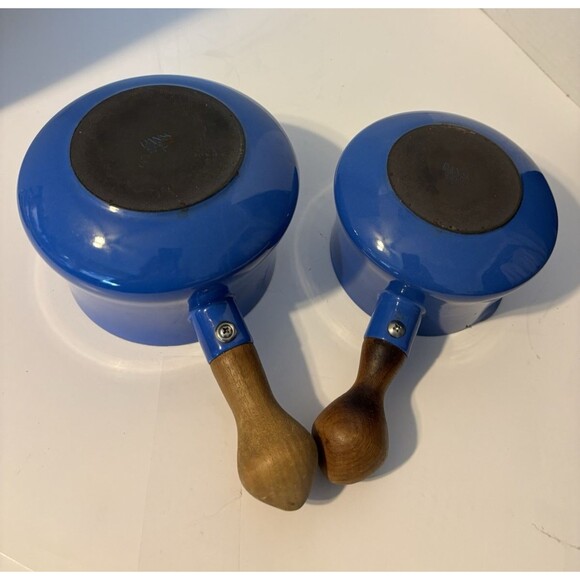 VTG Dansk Design IHQ France Cobalt Blue Enamel Sauce/ Melting Pot Two piece set - Picture 5 of 10